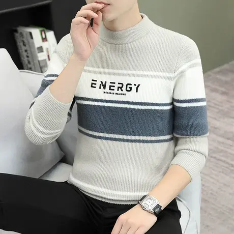 秋冬季青少年学生毛衣男韩版潮流时尚休闲大童长袖针织衫上衣帅气商品大图