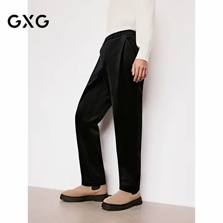 GXG男装 绒感肌理休闲裤锥形通勤西裤简约长裤男 2025年冬季新品商品大图