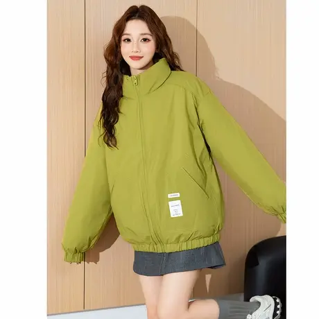 唐狮秋冬季女棉衣立领慵懒风百搭韩版休闲时尚外套百搭酷潮加厚tu商品大图