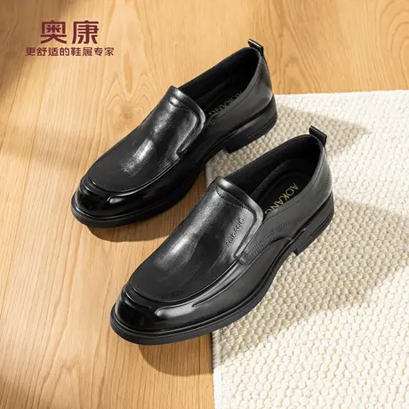 奥康 男鞋2026春季新款乐福鞋商务正装皮鞋一脚蹬套脚门店发货商品大图