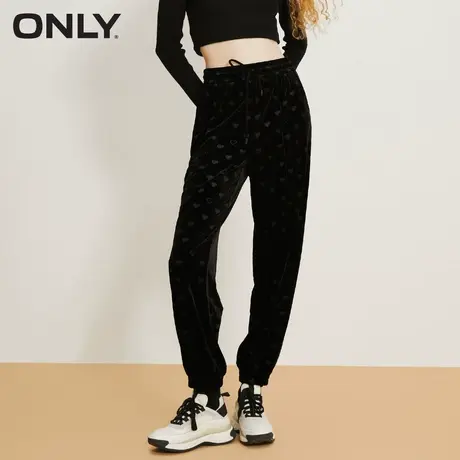 【买5免1】ONLY奥莱时尚潮流高腰烫印爱心束脚休闲裤女商品大图