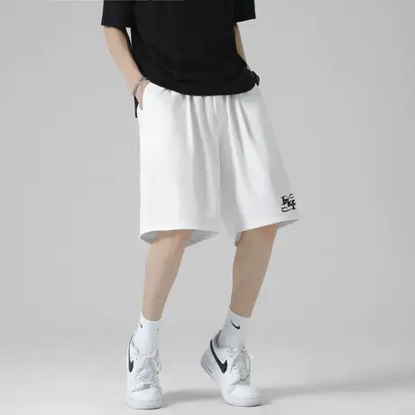 冰丝休闲裤男士夏季薄款透气垂感男款宽松直筒五分裤学生运动裤子商品大图