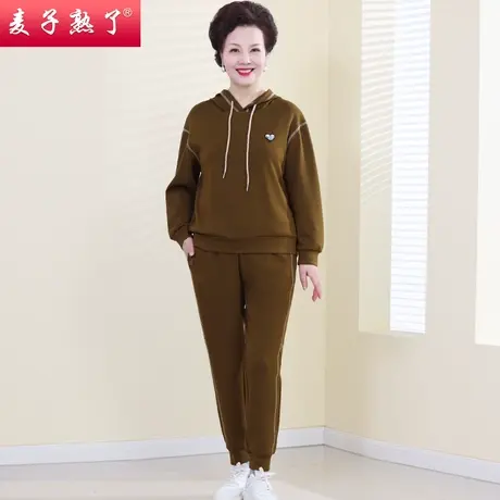 妈妈春装运动服休闲套装两件洋气阔太太外套秋新款上衣中老年女装图片