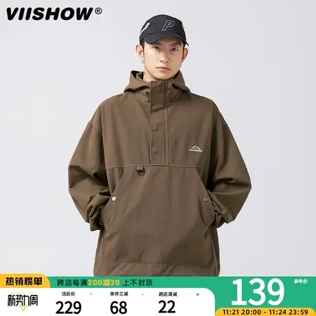 VIISHOW日系cityboy冲锋夹克男山系半拉链套头衫工装夹克休闲外套图片