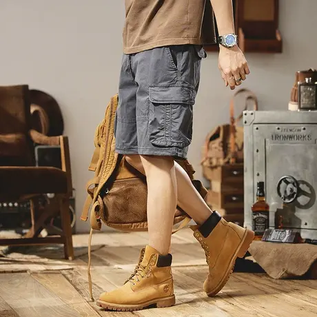 Modi Nick/摩帝尼克美式休闲男士短裤夏季复古五分裤直筒中裤薄款商品大图