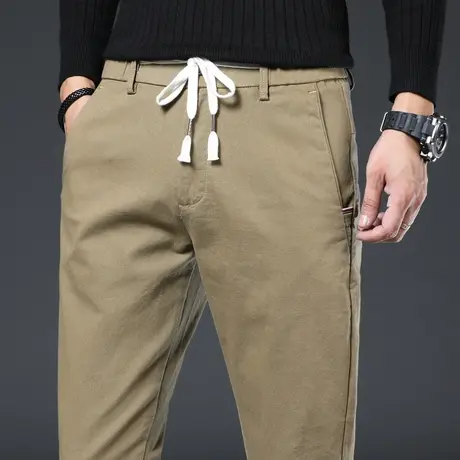春秋款卡其色休闲裤男宽松直筒秋冬款男士长裤子潮流百搭秋裤男裤商品大图