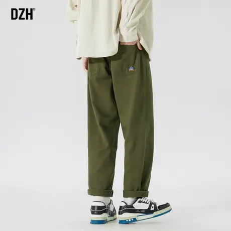 男士军绿色工装裤秋季男潮牌日系风男装裤子直筒宽松休闲百搭长裤商品大图