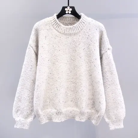 高级感软糯雪花毛衣女冬季2024新款宽松慵懒风时尚洋气针织衫上衣图片