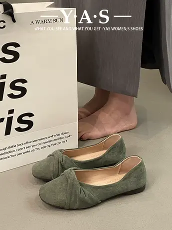 复古单鞋女2024年新款春季仙女风温柔软底平底浅口孕妇百搭豆豆鞋商品大图