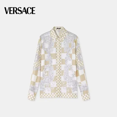 【秀场同款】VERSACE/范思哲 女士Medusa Contrasto真丝衬衫图片