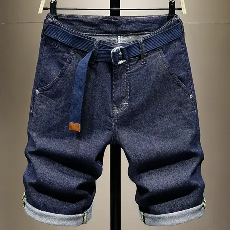 夏天新款潮牌日系复古牛仔短裤男工装五分裤子男中裤百搭马裤宽松商品大图
