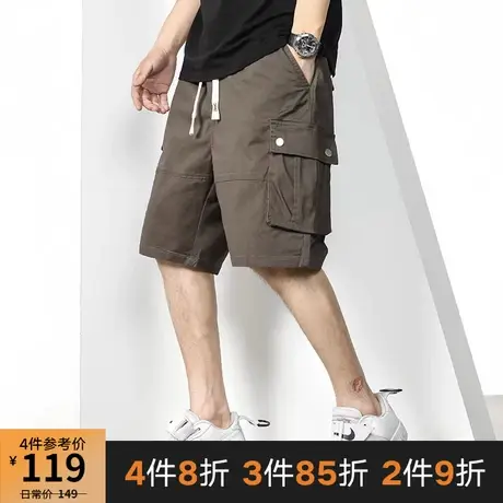 GxxH潮牌大码男装工装短裤男士夏季宽松美式复古直筒休闲五分裤商品大图