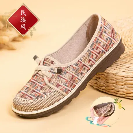 老北京布鞋女新款棉麻舒适单鞋中老年人闰月鞋子女款民族风妈妈鞋商品大图