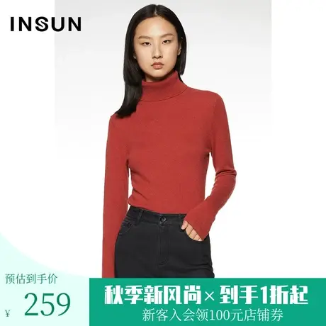 【打底热销】恩裳冬季高领毛衣修身打底纯色套头羊毛羊绒针织衫女图片