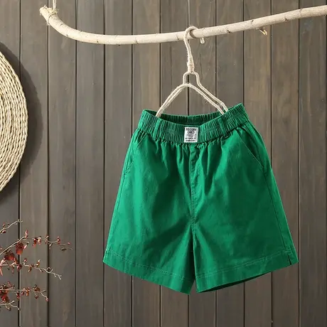 枫谜2021年夏季新款文艺简约全棉工装短裤女宽松阔腿裤高腰热裤图片