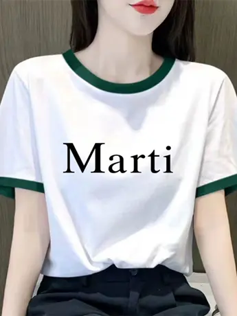 仿棉短袖t恤女2023新款夏季港味chic小众设计感潮牌宽松显瘦上衣图片