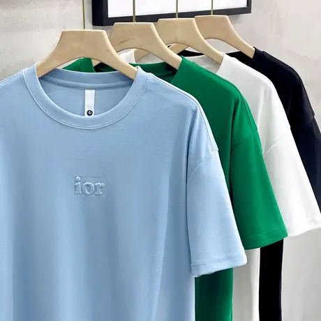 半袖t恤男宽松港风日系潮牌ins男装五分袖上衣服男士短袖夏季薄款商品大图