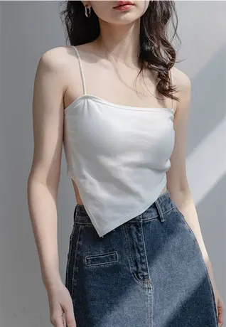白色抹胸内衣黑色吊带背心女夏季外穿美背带胸垫内搭打底短款上衣商品大图