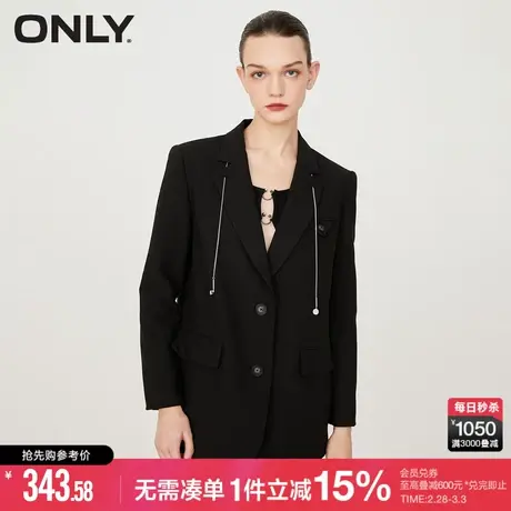 ONLY冬季时尚潮流百搭设计感翻领宽松西服女|123108009商品大图