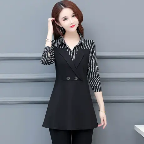 漂亮新款2023上衣欧货秋款雪纺打底衫女高档洋气小衫大码时尚百搭图片