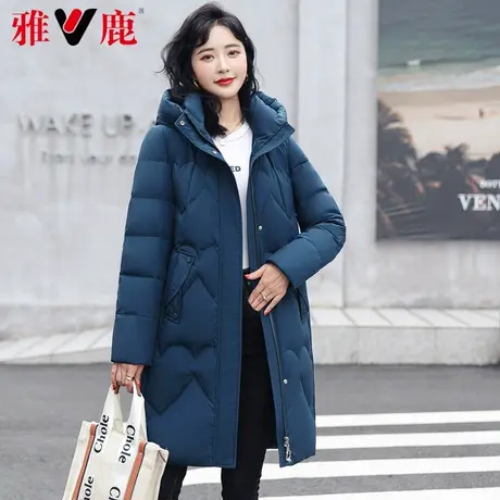 雅鹿羽绒服女中长款2022冬季新款休闲宽松保暖加厚白鸭绒外套高端商品大图