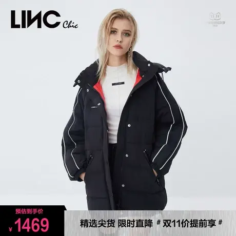 LINC金羽杰羽绒服女2023冬新款反季中长款女款派克服专柜断码清仓商品大图