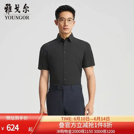 【商场同款】雅戈尔男士短袖衬衫夏季新款官方商务休闲短袖衬衫男商品大图