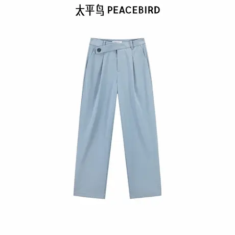 太平鸟春夏休闲高级气质品质斜腰头长裤A1GBE1324图片