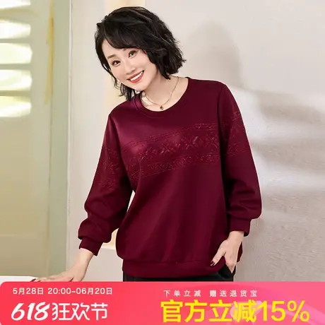 简涵大码女装春装新款高端轻奢卫衣上衣胖mm春季显瘦减龄遮肚子商品大图