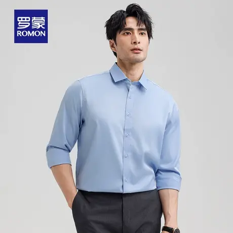 【弹力免烫】罗蒙男士易打理长袖衬衫2025秋季新款商务工装衬衣男商品大图