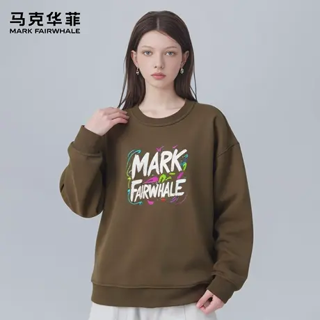 马克华菲 deer 彩色字母圆领男款卫衣最新春秋季情侣款休闲外套图片