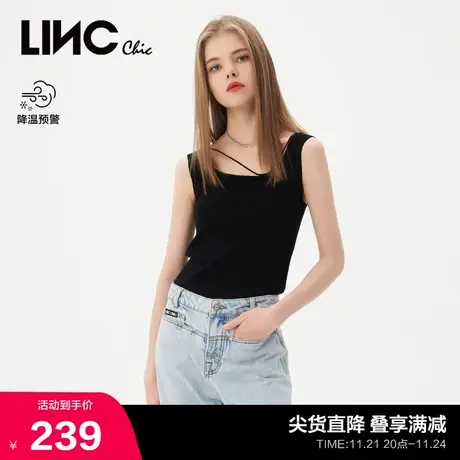 LINCCHIC金羽杰吊带背心新款打底背心修身针织背心女S231SW164Y商品大图