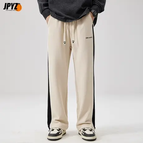 高街阔腿运动卫裤男士2023秋季新款潮流百搭宽松直筒休闲长裤子男商品大图