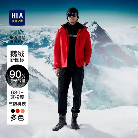 HLA/海澜之家2023极光鹅绒羽绒服连帽三防保暖工装外套男图片