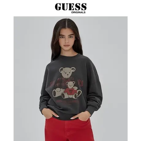 GUESSOriginals23年新款秋女士美式复古卡通圆领卫衣-W4RQ17KBJ31图片