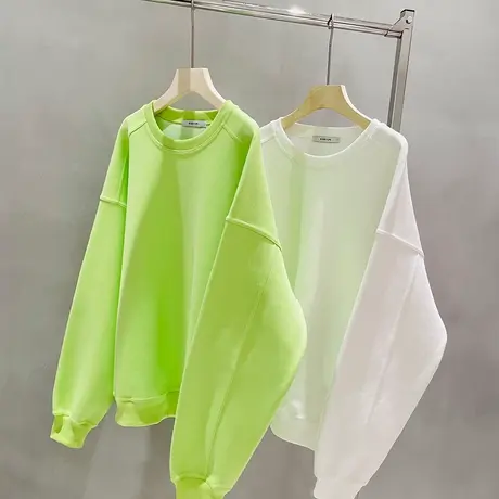 卫衣女春秋韩版宽松大码bf慵懒风ins简约纯色薄款早秋上衣外套潮商品大图