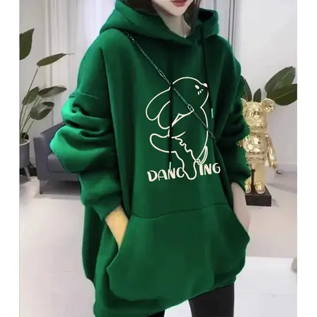 高街oversize卫衣大码连帽情侣上衣秋冬加绒ins潮设计感小众外套商品大图