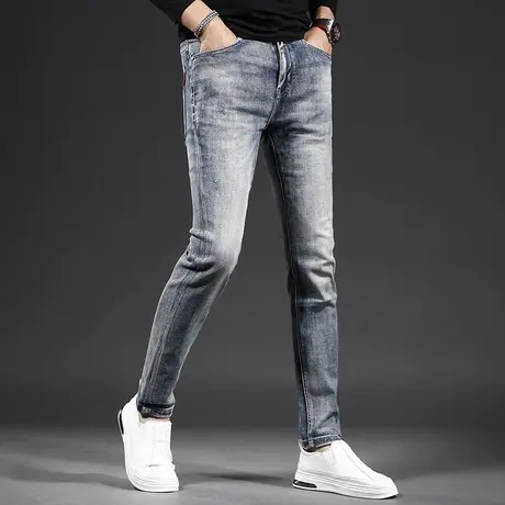 2023新款秋季牛仔裤男修身小脚复古高端潮牌水洗休闲百搭男士裤子商品大图