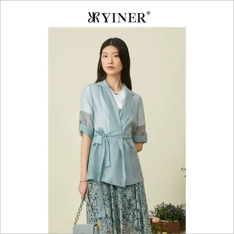 YINER音儿女装2022夏季收腰薄款西服休闲西装外套商品大图