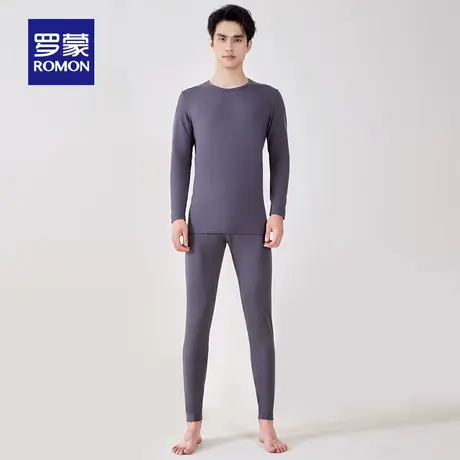 【山羊绒+桑蚕丝】罗蒙男士保暖套装2023秋冬新款双面绒百搭内衣商品大图