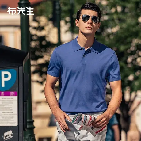 MrBu布先生翻领羊毛短袖t恤可机洗2023秋冬男士保暖羊毛衫BT12326商品大图