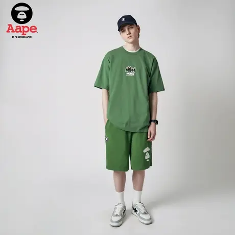 Aape旗舰店男装春夏猿颜纯色印花迷彩口袋休闲潮流短裤6985XXK商品大图