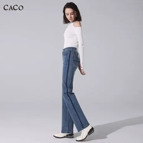 直筒牛仔裤女长裤2023秋新款高腰薯条裤设计感宽松显瘦烟管裤商品大图