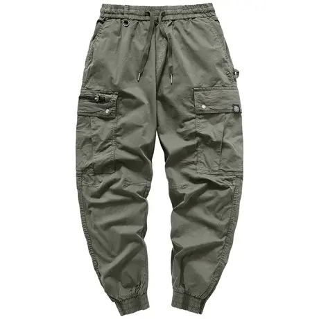 VIP工装裤男潮牌宽松抽绳束脚裤美式复古多口袋百搭运动休闲长裤图片