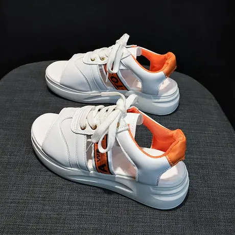 夏季休闲凉鞋女新款鱼嘴学生松糕厚底运动小白鞋旅游熊猫女凉鞋潮商品大图