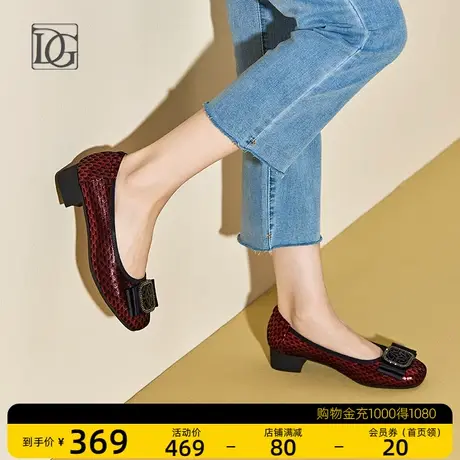 【商场同款】羊皮单鞋女低跟2023新款真皮皮鞋软底中老年妈妈鞋子商品大图