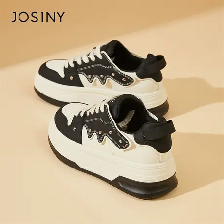 Josiny/卓诗尼小白鞋女款2024新款春季超火百搭厚底运动休闲板鞋商品大图