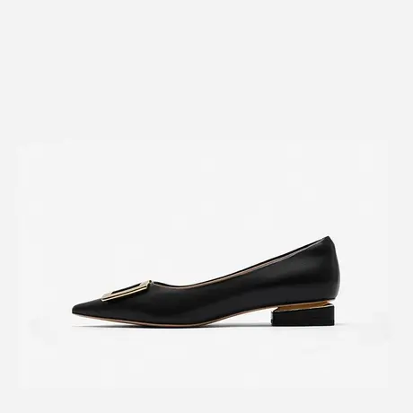 Nine West/玖熙2023年秋季新款单鞋女方扣尖头浅口粗跟低跟女鞋图片