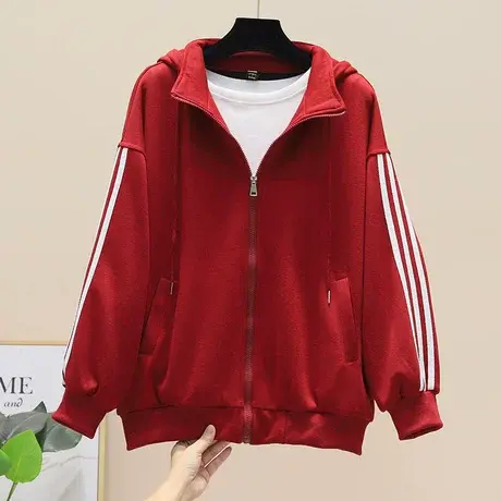 连帽运动卫衣女2023年春秋季新款宽松韩版百搭薄款外套ins潮上衣商品大图