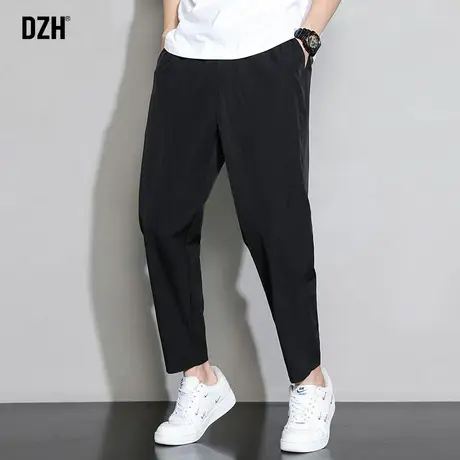 男士弹力裤子男夏季薄款直筒休闲裤潮流百搭小西裤冰丝九分裤速干商品大图